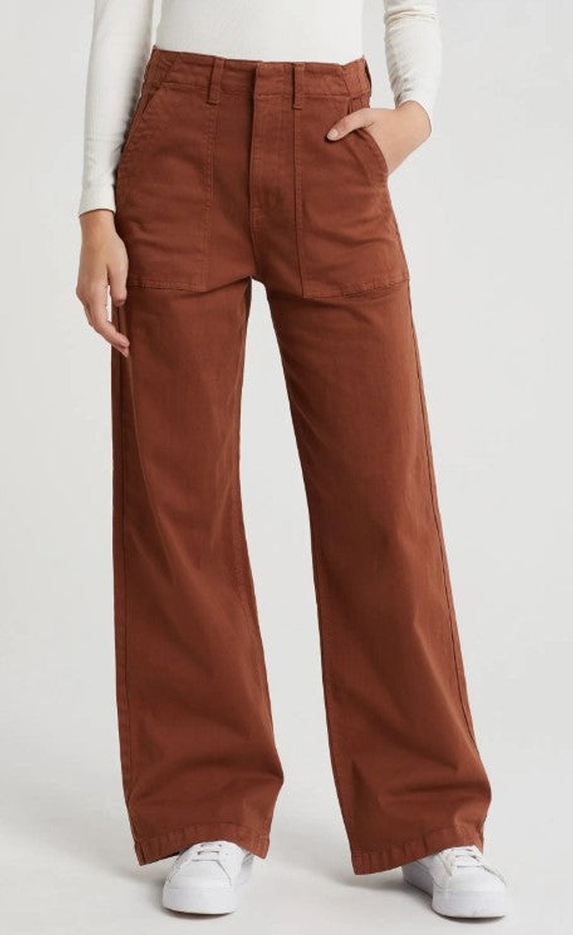 Pistola Nicole Cotton Stretch Wide Leg Pant - Spice